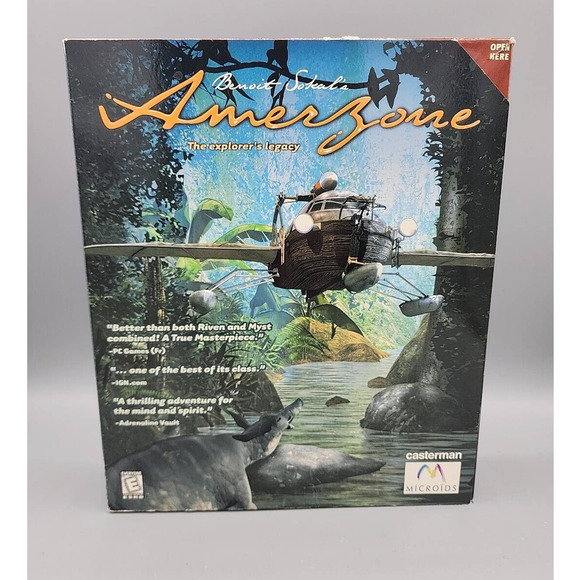 Ubisoft Other - AmerZone PC Game Big Box Ubisoft Windows 95 98 ME 2001 Box & 4 CDs